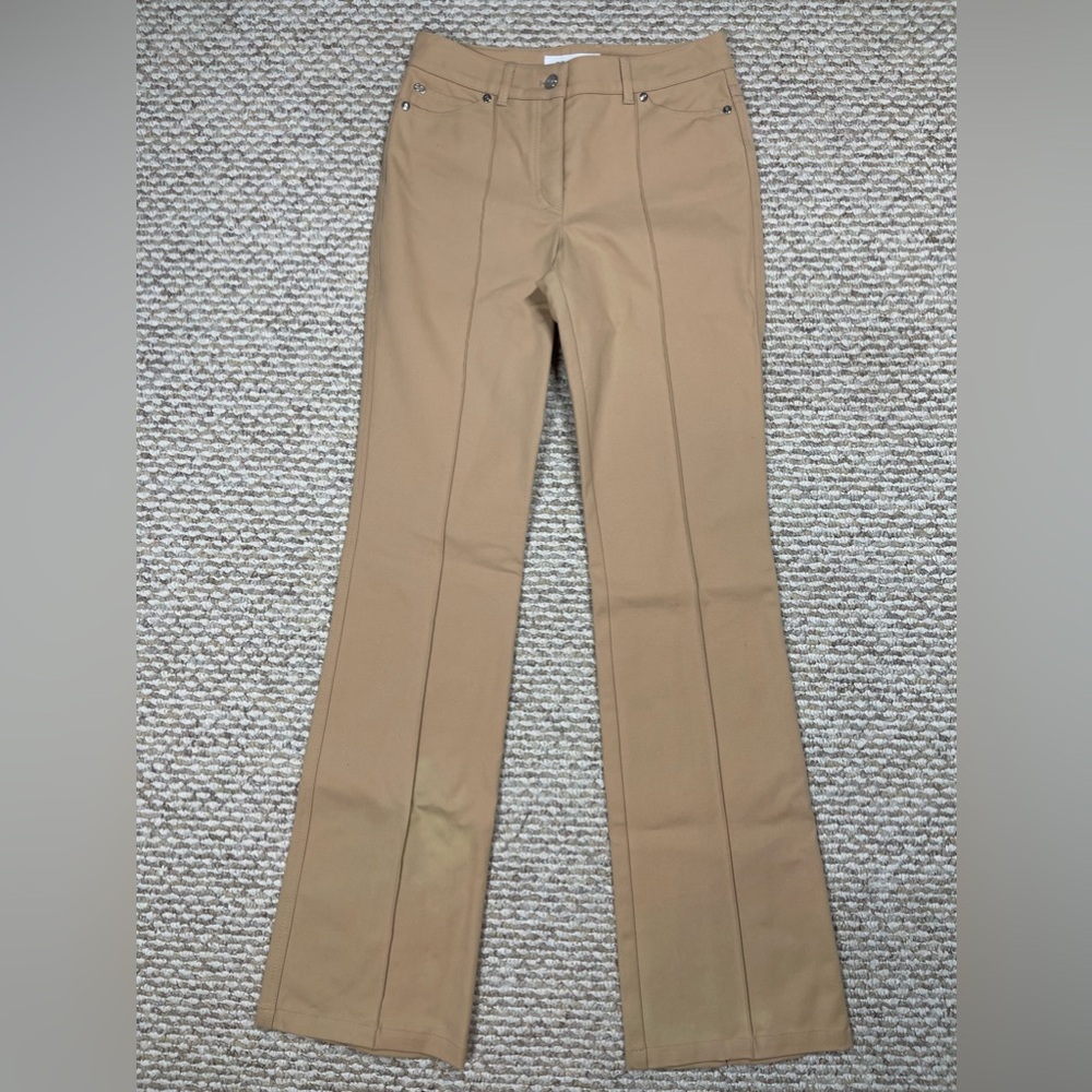 Escada Seam Front Bootcut Slacks in Tan